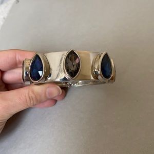 Kenneth Cole silver bangle cuff with stones